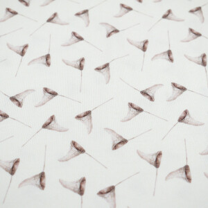 100x150 cm GOTS Baumwolljersey Digitaldruck Schmetterlingsnetze offwhite