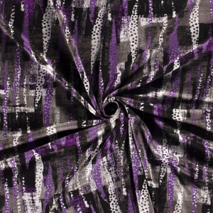 Jersey stoff discharge bedruckt abstrakt violett