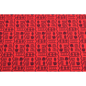 100x150 cm Baumwolljersey Ägyptische Zeichen rot