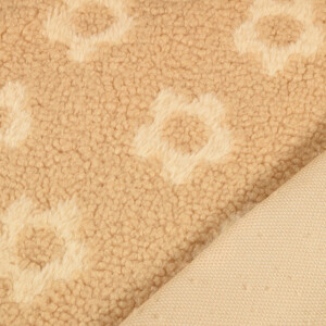Teddy jacquard blumen beige