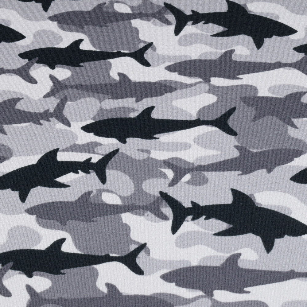 100x150 cm sweat/french terry camouflage haie grau