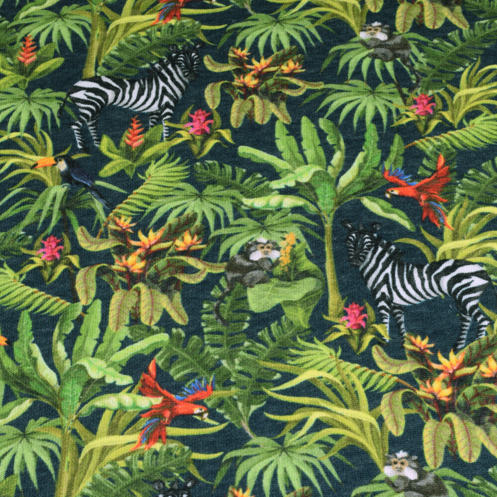 Sweat digitaldruck dschungel zebra grün