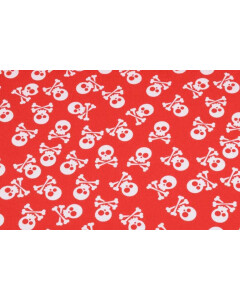 100x150 cm Baumwolljersey Totenköpfe rot