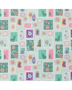 Baumwolle Christmas Collage mint