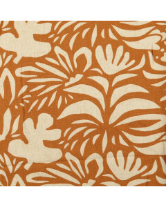 Viskose leinen bedruckt blumen braun