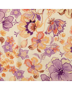 Viskose leinen digitaldruck blumen rosa