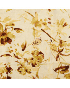 Viskose leinen digitaldruck blumen braun