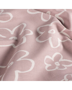 Baumwolljersey Blumen altrosa