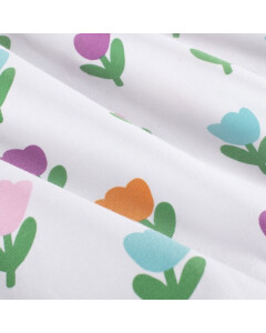 Baumwolljersey Tulpen weiß