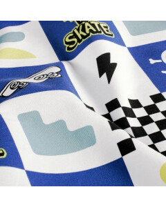 Baumwolljersey Skateboard Patchwork wit