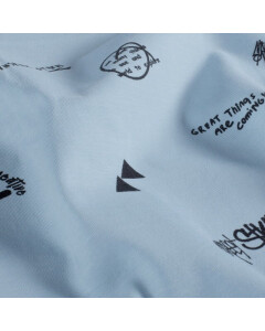 Baumwolljersey Texte babyblau