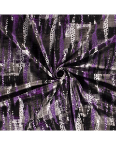 Poly viscose jersey stoff discharge bedruckt abstrakt violett