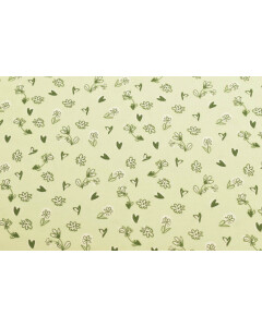 100x150 cm Baumwolljersey kleine Blumen und Herzchen Mint