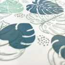 Wachstuch bedruckt blätter weiß