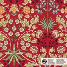 Dekostoff panama digitaldruck blumen rot