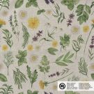Dekostoff leinen-optik digitaldruck blumen beige
