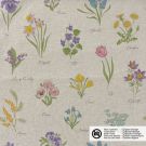 Dekostoff leinen-optik digitaldruck blumen beige
