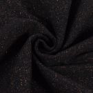 50x70 cm bündchenstoff schwarz mit bronzenem glitzer-garn