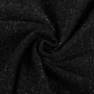 50x70 cm bündchenstoff schwarz mit goldenem glitzer-garn