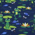 100x150 cm baumwolljersey frösche marine