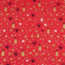 50x140 cm baumwolle christmas schneeflocken, sterne, bäume rot/gold