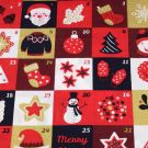 50x140 cm baumwolle christmas advent marine/rot/gold