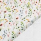 Stepp musselin rauten digitaldruck blumen offwhite