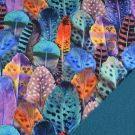 Softshell digitaldruck federn petrol/lila