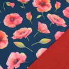 Softshell digitaldruck blumen dunkelblau/petrol