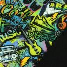 Softshell digitaldruck graffiti schwarz