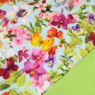 Softshell digitaldruck blumen hellblau