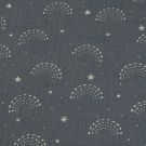 Baumwoll musselin silberne regenbogen dunkelgrau