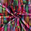 Jersey stoff discharge bedruckt streifen fuchsia
