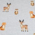 Sweat digitaldruck waldtiere hellgrau meliert