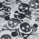 Sweat digitaldruck totenköpfe hellgrau meliert