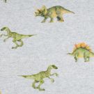 Sweat/french terry digitaldruck dinos hellgrau meliert