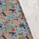 Alpenfleece graffiti hellgrau meliert