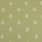 Baumwolle popeline gemustert segelboote olivgrün
