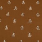Baumwolle popeline gemustert segelboote braun