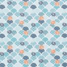 Baumwolle popeline blumenhügel hellblau