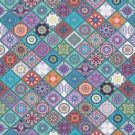 Baumwolle popeline blumen in rauten petrol