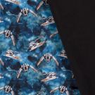 Softshell digitaldruck weltraum blau