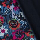 Alpenfleece blumen stahlblau