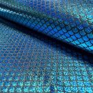 Lamé stretch foliendruck mermaid aqua