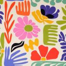 Viskose popeline blumen multicolor