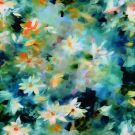 Viskose popeline digitaldruck blumen grün