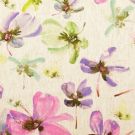 Viskose leinen digitaldruck blumen lila/grün