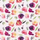 Baumwollmusselin aquarellblumen weiß