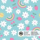 50x150cm baumwolljersey blumen und regenbögen mint