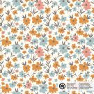 Baumwolle popeline blumen offwhite